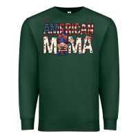 Sports Green American mama with gnome mothers day Premium Sweatshirt - HowdyJamesFarm