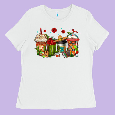 Cinco De Mayo Coffee Cups Ladies Tee Designed By Jasminsmagicworld