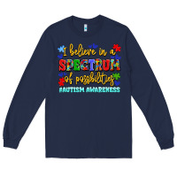 Navy i believe in a spectrum of possibilities Long Sleeve Tee - LillyAllenDesigns