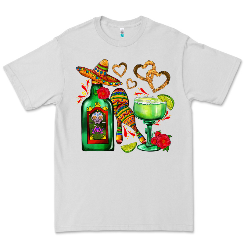 Mexican Tequila Margarita And Maracas Premium Tee by AdoDesignShop | Teevron