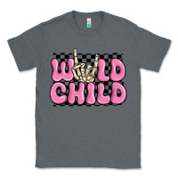 Charcoal Heather wild child pink skeleton Classic Tee - MaliasSmallBusiness