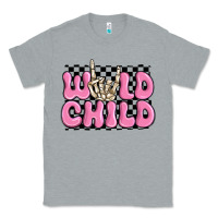 Heather Grey wild child pink skeleton Classic Tee - MaliasSmallBusiness