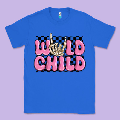 Wild Child Pink Skeleton Classic Tee Designed By Maliassmallbusiness