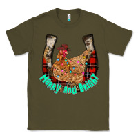 Army Green horseshoe chicken Classic Tee - CowhideDigitalArt