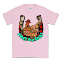 Bubblegum Pink horseshoe chicken Classic Tee - CowhideDigitalArt