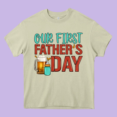 Our First Father's Day Heavy Core Tee Designed By Artiststas