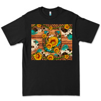 Black sunflower gemstone leopard cowhide horseshoe Premium Tee - Artiststas
