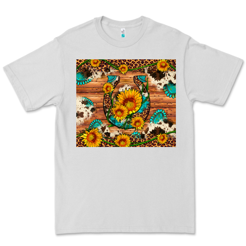 Sunflower Gemstone Leopard Cowhide Horseshoe Premium Tee by Artiststas | Teevron