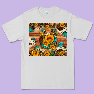 Sunflower Gemstone Leopard Cowhide Horseshoe Premium Tee Designed By Artiststas