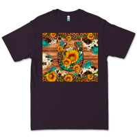 Plum sunflower gemstone leopard cowhide horseshoe Premium Tee - Artiststas