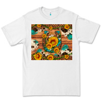 White sunflower gemstone leopard cowhide horseshoe Premium Tee - Artiststas