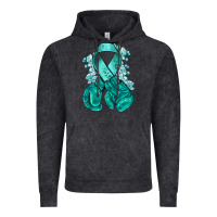 Vintage Arctic Ovarian Cancer teal ribbon with boxing gloves Vintage Hoodie - NancyCooperArtShop