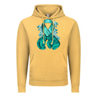 Vintage Mustard Ovarian Cancer teal ribbon with boxing gloves Vintage Hoodie - NancyCooperArtShop