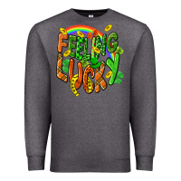 Charcoal Heather St. Patrick's Day Feeling lucky Premium Sweatshirt - CowGirlArtShop