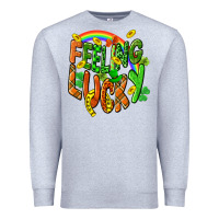 Heather Grey St. Patrick's Day Feeling lucky Premium Sweatshirt - CowGirlArtShop