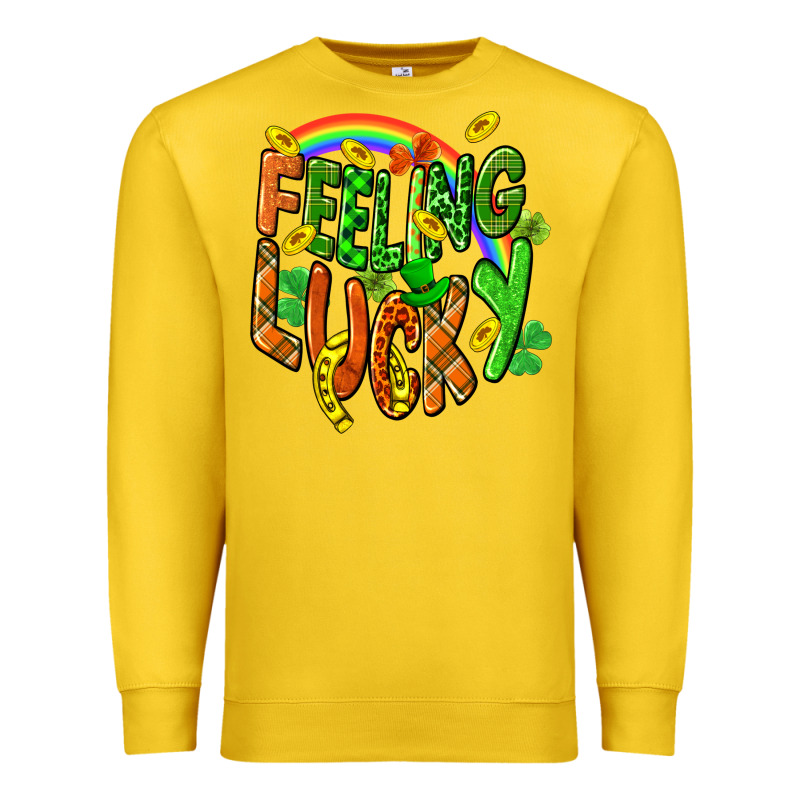 St. Patrick's Day Feeling Lucky Premium Sweatshirt by CowGirlArtShop | Teevron