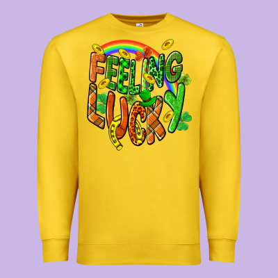 St. Patrick's Day Feeling Lucky Premium Sweatshirt Designed By Cowgirlartshop