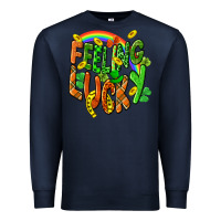 Navy St. Patrick's Day Feeling lucky Premium Sweatshirt - CowGirlArtShop
