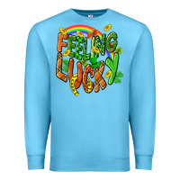 Ocean Blue St. Patrick's Day Feeling lucky Premium Sweatshirt - CowGirlArtShop