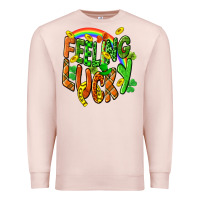 Pale Pink St. Patrick's Day Feeling lucky Premium Sweatshirt - CowGirlArtShop