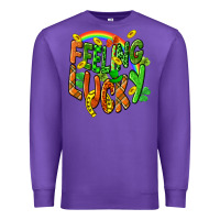 Purple St. Patrick's Day Feeling lucky Premium Sweatshirt - CowGirlArtShop