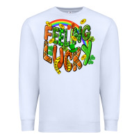 White St. Patrick's Day Feeling lucky Premium Sweatshirt - CowGirlArtShop