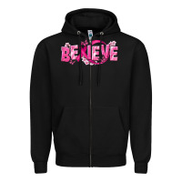Black Cancer Believe Zipper Hoodie - NancyCooperArtShop
