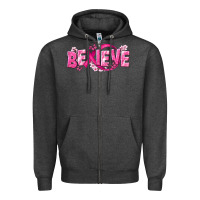Charcoal Heather Cancer Believe Zipper Hoodie - NancyCooperArtShop