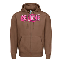 Chestnut Cancer Believe Zipper Hoodie - NancyCooperArtShop