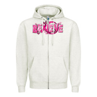 Oatmeal Heather Cancer Believe Zipper Hoodie - NancyCooperArtShop