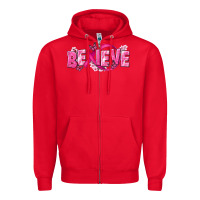 Red Cancer Believe Zipper Hoodie - NancyCooperArtShop