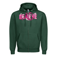 Sports Green Cancer Believe Zipper Hoodie - NancyCooperArtShop