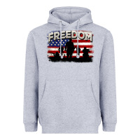 Heather Grey Freedom 4th of july Heavyweight Hoodie - CowGirlArtShop