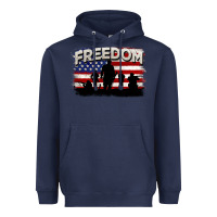 Navy Freedom 4th of july Heavyweight Hoodie - CowGirlArtShop