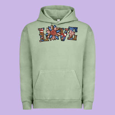 Love American Sunflower Urban Hoodie Designed By Bundleandbundleshop