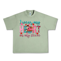 Oil Green i wear my heart on my sleeve Urban Heavy Tee - NancyCooperArtShop