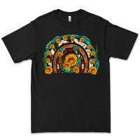 Black sunflower gemstone leopard cowhide horseshoe rainbow Premium Tee - Artiststas