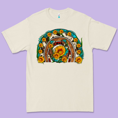 Sunflower Gemstone Leopard Cowhide Horseshoe Rainbow Premium Tee Designed By Artiststas