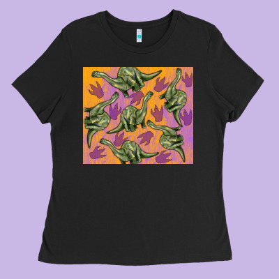 Dinosaur Brontosaurus Ladies Tee Designed By Artiststas