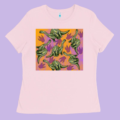 Dinosaur Brontosaurus Ladies Tee Designed By Artiststas