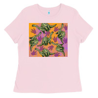 Bubblegum Pink dinosaur brontosaurus Ladies Tee - Artiststas