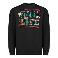 Black Dental life leopard frame Heavyweight Sweatshirt - LillyAllenDesigns