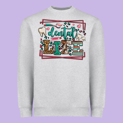 Dental Life Leopard Frame Heavyweight Sweatshirt Designed By Lillyallendesigns
