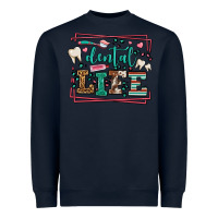 Navy Dental life leopard frame Heavyweight Sweatshirt - LillyAllenDesigns