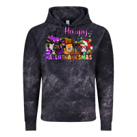Cloud Black happy hallothanksmas cows  nancy Vintage Hoodie - NancyCooperArtShop