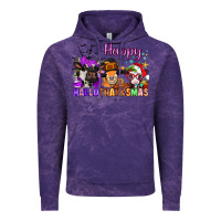 Cloud Purple happy hallothanksmas cows  nancy Vintage Hoodie - NancyCooperArtShop