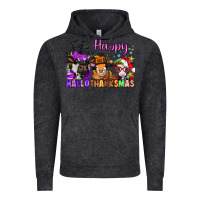 Vintage Black happy hallothanksmas cows  nancy Vintage Hoodie - NancyCooperArtShop