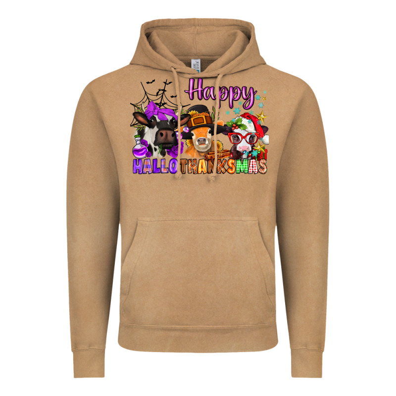 Happy Hallothanksmas Cows  Nancy Vintage Hoodie by NancyCooperArtShop | Teevron
