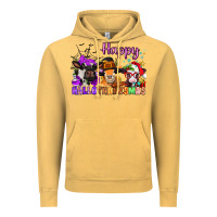 Vintage Mustard happy hallothanksmas cows  nancy Vintage Hoodie - NancyCooperArtShop