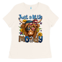 Bone just a little moody 4th of july long haired cow Ladies Tee - Jasminsmagicworld
